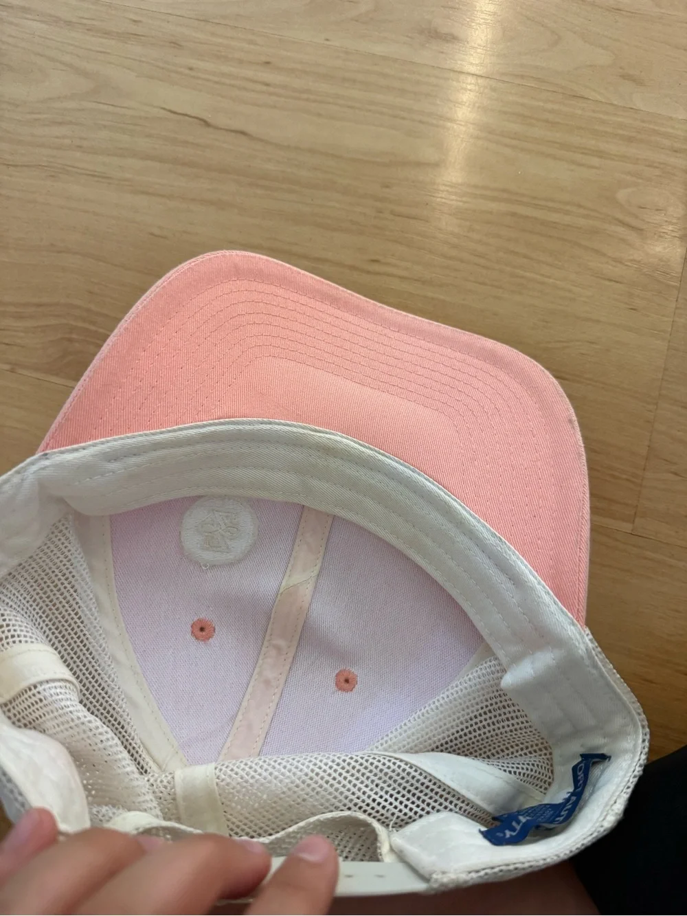 Port Authority Pink and Cream Mesh Trucker Cap